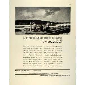 com 1942 Ad WWII American Union Barge Campbell Transportation Freight 