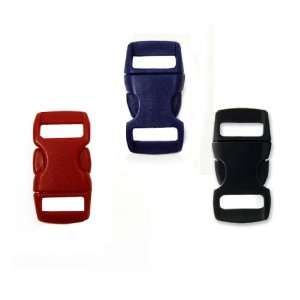  Mix of 150 Black, Sapphire Blue, Red 3/8 Buckles (50 each 