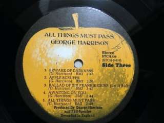 GEORGE HARRISON ALL THINGS MOST PASS 3LP BOX SET / POSTER,BEATLES 