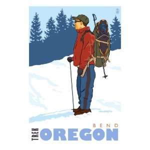  Snow Hiker, Bend, Oregon Premium Poster Print, 18x24