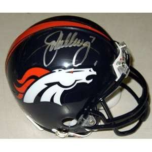  John Elway signed Denver Broncos Mini Helmet  Elway 