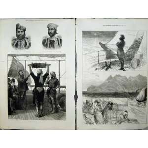  Fine Art 1875 India Amir I Kabir Ship Joonaghur Hills 