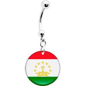 Tajikistan Flag Belly Ring
