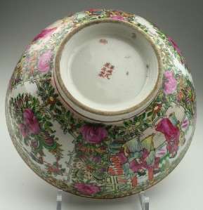 Large Vintage Chinese Republic Famille Rose Medallion Porcelain Bowl 