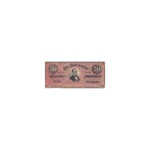    $50 1864 Confederate Note, Richmond, VA, F VF Toys & Games