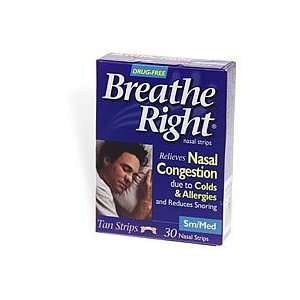 Breathe Right Nasal Strips, SM/MED, Tan, 30 ea