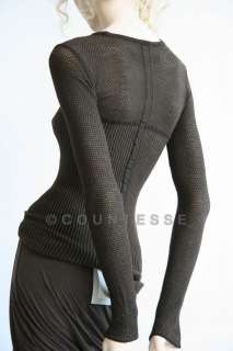 NEW RICK OWENS FINEST TEXTURE TOP SWEATER RO616 black & brown in shop 