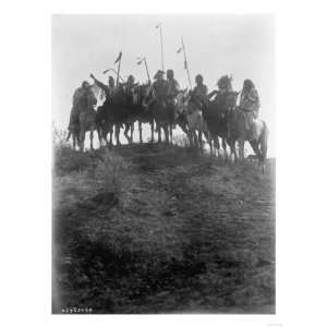  Eight Crow Indians on horseback, Montana Curtis Photograph 