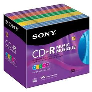  Sony Music Color CD R Slim Jewel (15 pk) Electronics