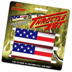 Throttle Art Handlebar Vibration Reduction Grip Covers American Flag 