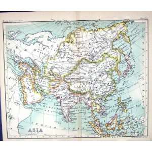  ANTIQUE MAP c1901 ASIA PERSIA INDIA CHINA SUMATRA ARABIA 