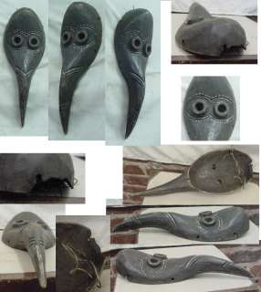 AFRICAN ART DAN MASK W/BEAK #B 15LONG  IV COAST  