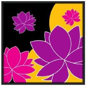    Lotus Float 37 Square Black Giclee Wall Art: Home & Kitchen