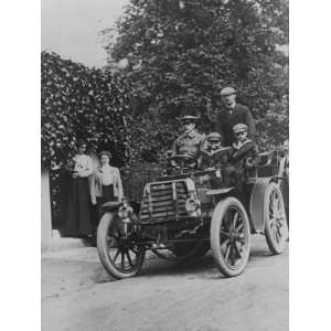  Family Proudly Sitting in Early Motor Car, a Ford Model A 