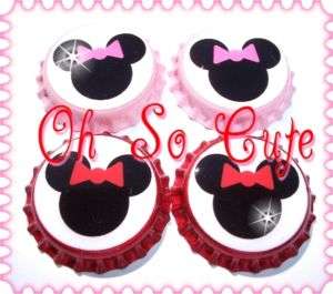 OhSoCute Minnie Mouse Sealed Bottle Caps 4 Bows, CUTE  