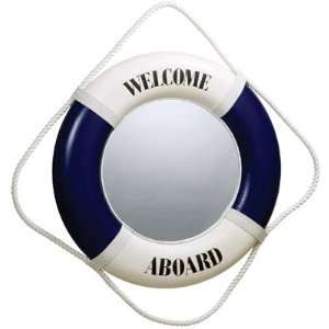   Welcome Aboard Decorative Nautical Life Ring Mirror