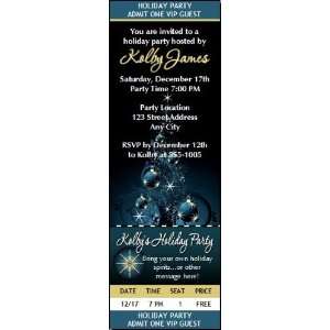  Modern Ornament Holiday Party Ticket Invitation