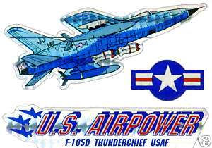 US Airpower F105D THUNDERCHIEF USAF Sticker LOT NEW  