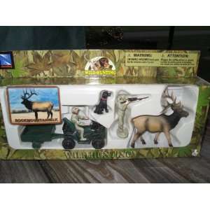   Hunting Play Set with Hunters Wild Animals Mule ATV Dogs: Toys & Games