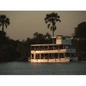 Tour Boat Cruises the Zambezi River, Looking for Wildlife Photographic 
