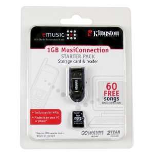   KW B041G 1MAQ 1 GB SDC Card +Reader with EMusic Content Electronics