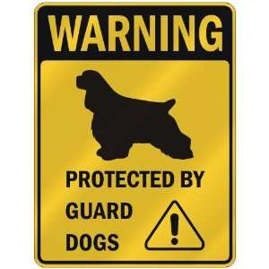   SPANIEL PROTECTED BY GUARD DOGS  PARKING SIGN DOG