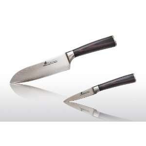 : Japanese VG 10 Damasus Santoku Chefs Knife 7 + Fruit Utility Knife 