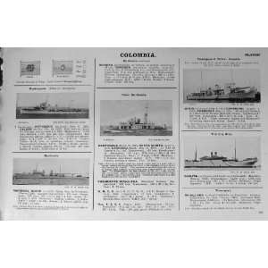  1953 54 Ships Antioquia Junin Cartagena Cuba Flags Navy 