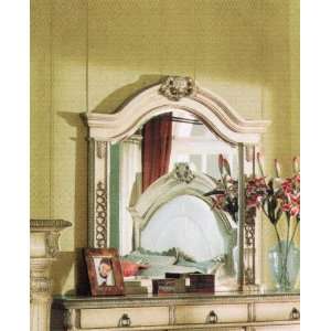  Bedroom Mirror Wood Frame Antique White Finish: Home 