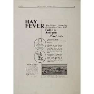  1929 Ad Lederle Antitoxin Lab Hay Fever Pollen Antigen 