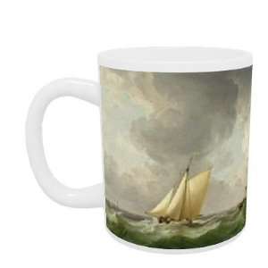 Cutter in a Strong Breeze (oil on copper) by Charles Brooking   Mug 