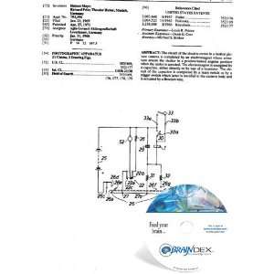  NEW Patent CD for PHOTOGRAPHIC APPARATUS 