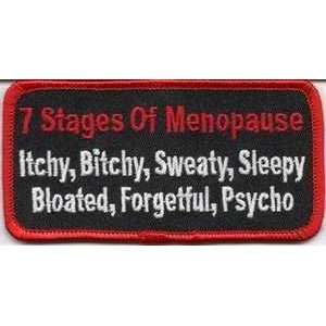   Stages Of Menopause Funny Lady Fun Biker Vest Patch 