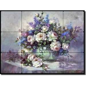  Roses by Fernie Parker Taite   Flowers Floral Tumbled Marble 