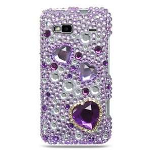 Cuffu HTC G2 Vanguard (Tmobile) Purple Heart Diamante Case + universal 