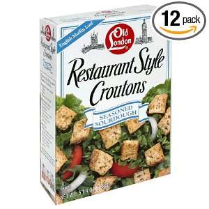 Old London Restaurant Style Croutons, Seasoned, 5.25 Ounce Boxes (Pack 