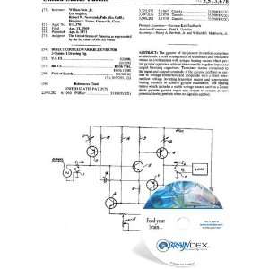    NEW Patent CD for DIRECT COUPLED VARIABLE GYRATOR 