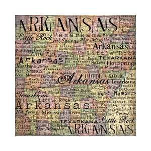   Customs   United States Collection   Arkansas   12 x 12 Paper   Map