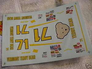 71 Kevin Lepage Vermont Teddy Bear Nascar Model Decals  