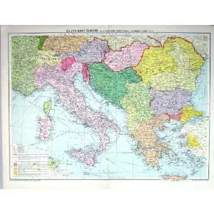  Antique Map Europe Italy Greece Turkey Croatia Sardinia 
