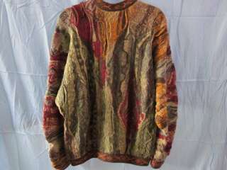 Coogi Australia Mercized Cotton Sweater Authentic L Men Pullover Brown 