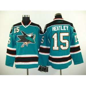  Dany Heatley #15 Blue NHL San Jose Sharks Hockey Jersey 