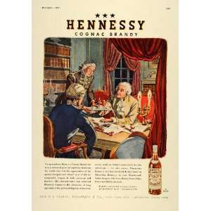  1937 Ad Hennessy Cognac Brandy T Jefferson G Washington 