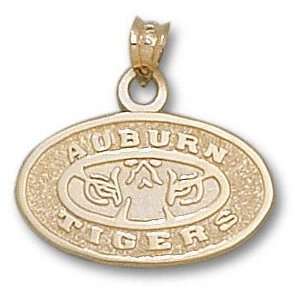   Auburn Tigers 10K Gold Tiger Eye Logo 1/2 Pendant