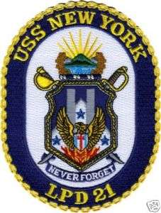 NAVY USS NEW YORK LPD 21 NEVER FORGET WTC STEEL PATCH  