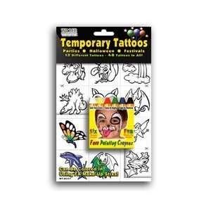   Bright Face Painting Crayons w/ 48 Temporary Tattoos Toys & Games