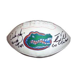  Urban Meyer And Tim Tebow Autographed Florida Gators logo 