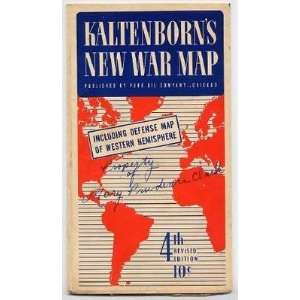  H V Kaltenborns New War Map 4th edition Pure Oil Co 