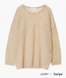 New Womens Holes Angora Knit Sweater Pullover sz S   M  