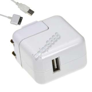 AC 10W 2.1A USB POWER ADAPTER CHARGER + DATA CABLE CORD IPAD 2 1 